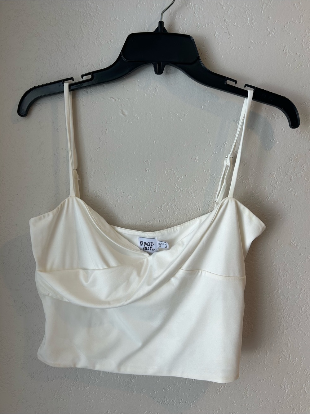 Princess Polly Ivory Draped Cami Crop